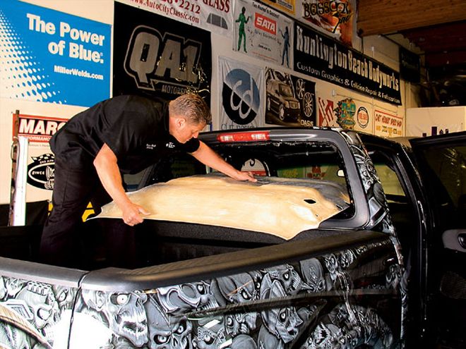 Fiberglass Headliner Mural on a 2002 Ford F150 - Sick Ceiling